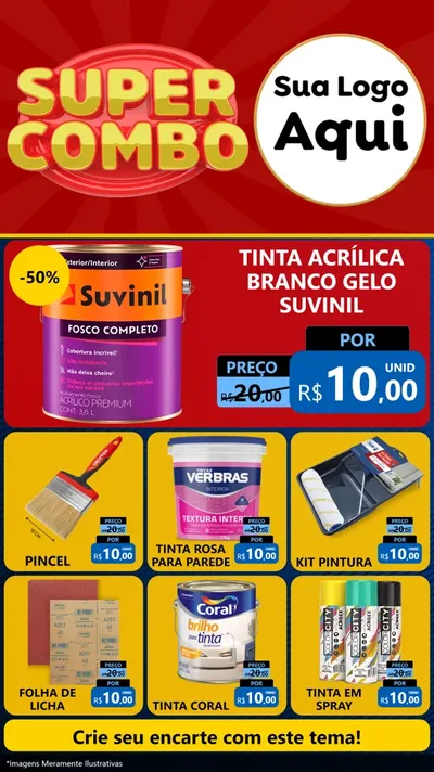 Modelo de Rede Social para Stories com o tema Super Combo para Tintas e Ferramentas