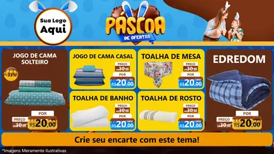 Modelo de TV para TV Horizontal com o tema Páscoa de Ofertas para Cama, Mesa e Banho