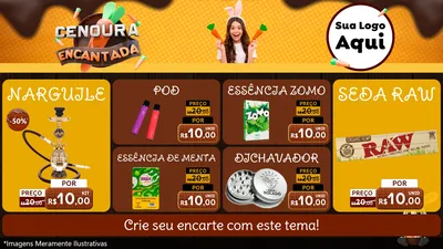 Modelo de TV para TV Horizontal com o tema Cenoura Encantada - Páscoa para Tabacaria