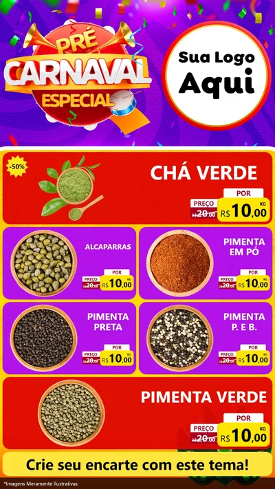Modelo de TV para TV Vertical com o tema Pré-Carnaval Especial para Produtos Naturais