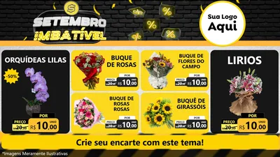 Modelo de TV para TV Horizontal com o tema Setembro Imbatível para Floricultura e jardim