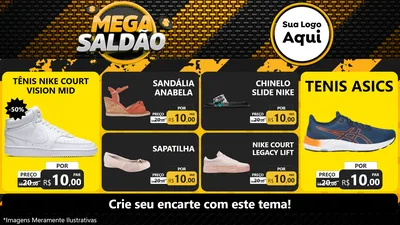 Modelo de TV para TV Horizontal com o tema Mega Saldão para Calçados