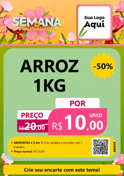 Modelo de Cartaz para Cartaz A4 Vertical com o tema Semana da Primavera para Supermercado