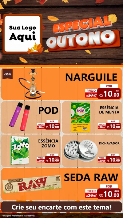 Modelo de TV para TV Vertical com o tema Especial Outono para Tabacaria