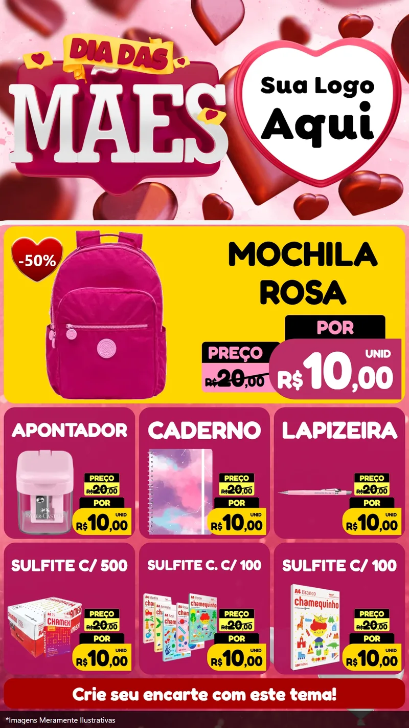 Modelo de Rede Social para Stories com o tema Dia Das Mães para Papelaria