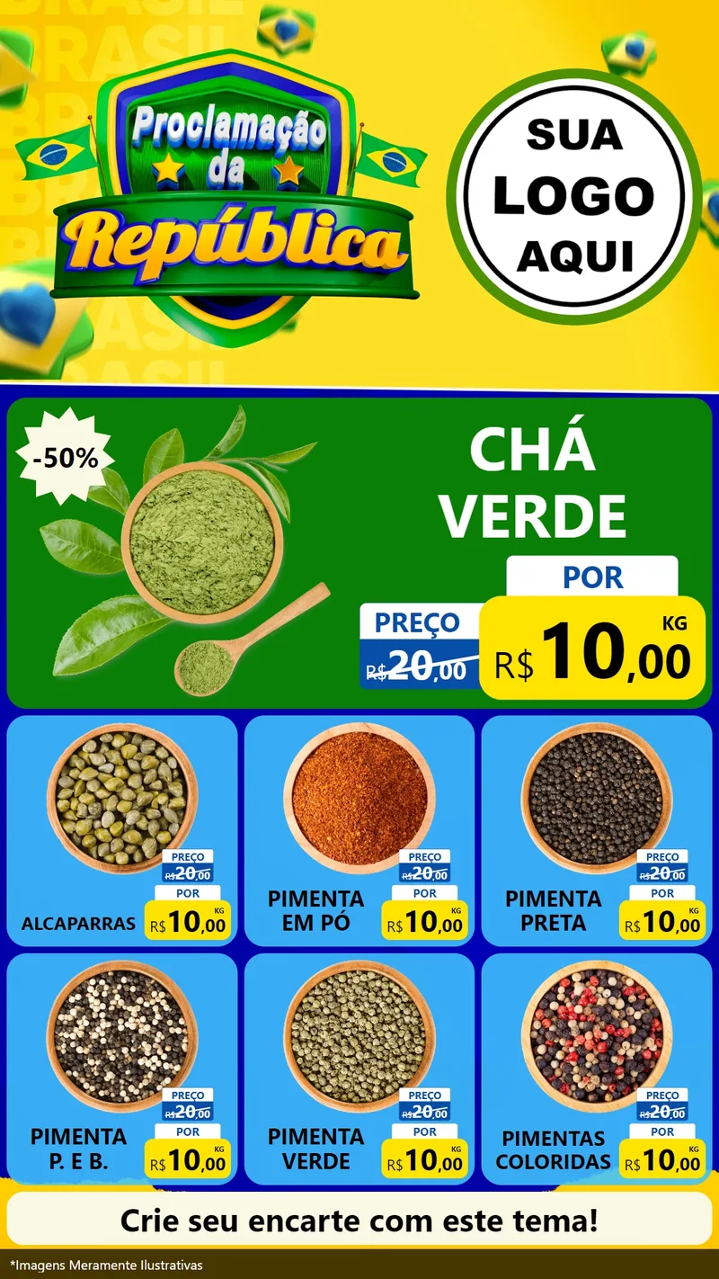 Modelo de Rede Social para Stories com o tema Proclamação da República para Produtos Naturais