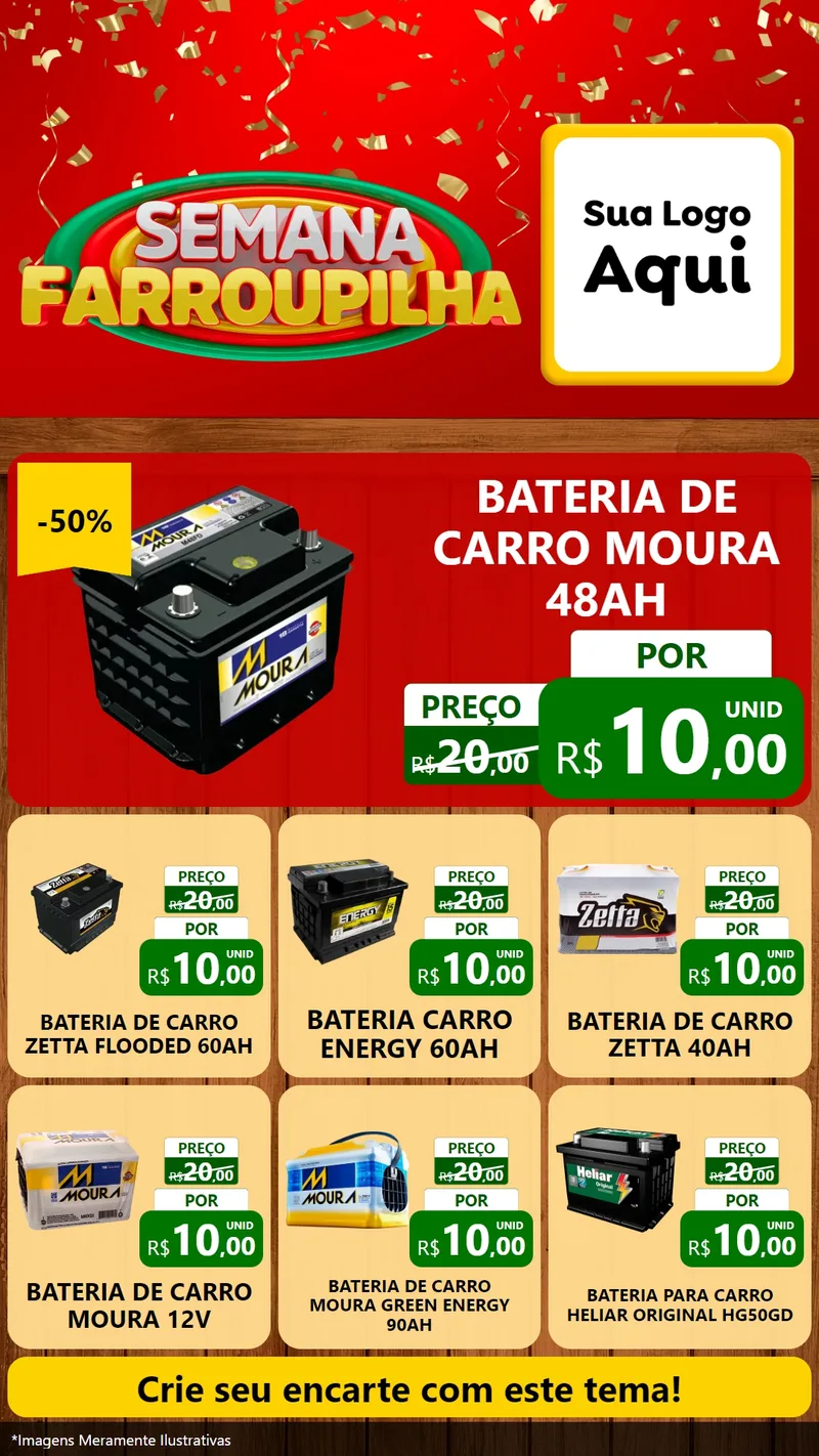 Modelo de Rede Social para Stories com o tema Semana Farroupilha para Baterias Elétricas