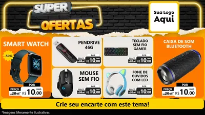 Modelo de TV para TV Horizontal com o tema Super Ofertas para Informática