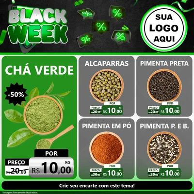 Modelo de Rede Social para Feed Facebook com o tema Black Week para Produtos Naturais