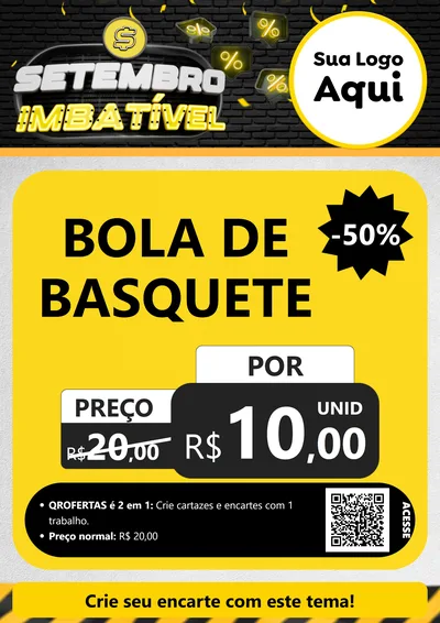 Modelo de Cartaz para Cartaz A4 Vertical com o tema Setembro Imbatível para Artigos Esportivos