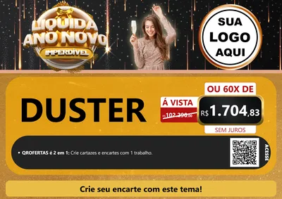 Modelo de Cartaz para Cartaz A4 Horizontal com o tema Liquida Ano Novo Imperdível para Concessionaria de Carros