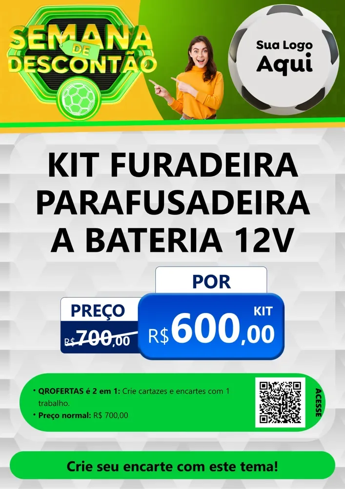 Modelo de Cartaz para Cartaz A4 Vertical com o tema Semana de Descontão - Copa para Maquinas e Ferramentas