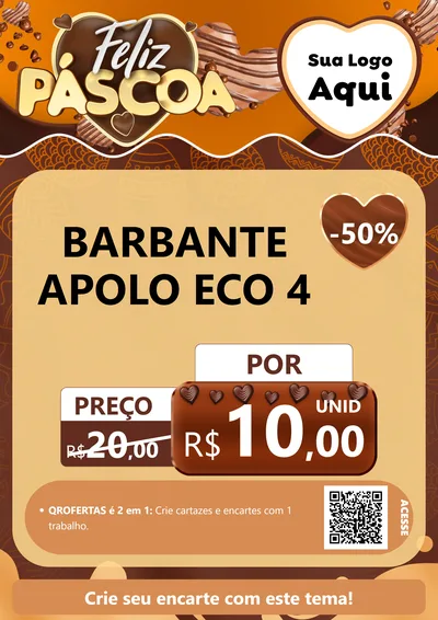 Modelo de Cartaz para Cartaz A4 Vertical com o tema Feliz Páscoa para Armarinho e Aviamentos