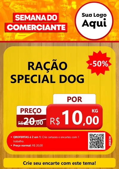 Modelo de Cartaz para Cartaz A4 Vertical com o tema Semana do Comerciante para Pet Shop