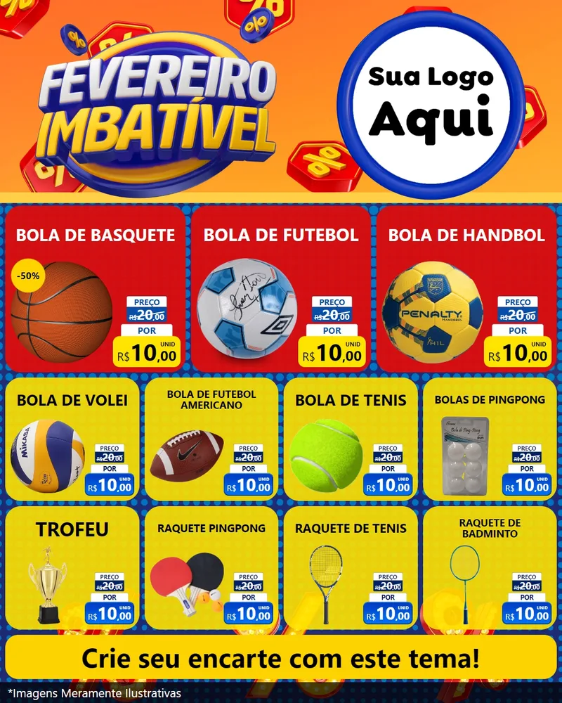 Modelo de Rede Social para Feed Instagram com o tema Fevereiro Imbatível para Artigos Esportivos