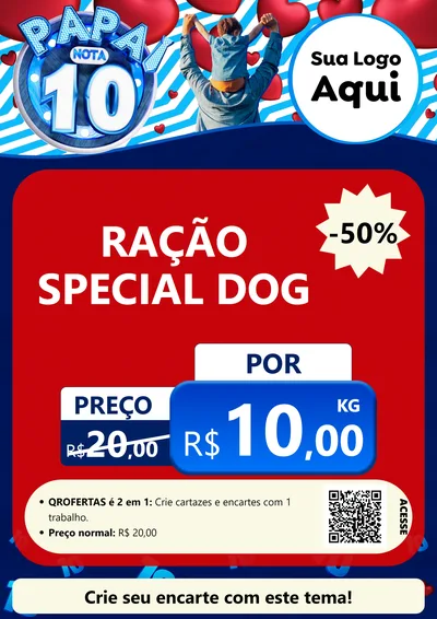 Modelo de Cartaz para Cartaz A4 Vertical com o tema Papai Nota 10 para Pet Shop