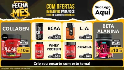 Modelo de TV para TV Horizontal com o tema Fecha Mês para Suplementos alimentares
