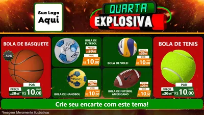 Modelo de TV para TV Horizontal com o tema Quarta Explosiva para Artigos Esportivos