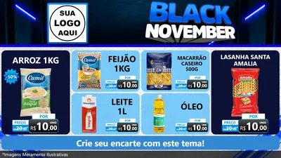 Modelo de TV para TV Horizontal com o tema Black November para Supermercado