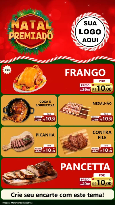 Modelo de TV para TV Vertical com o tema Natal Premiado para Assados