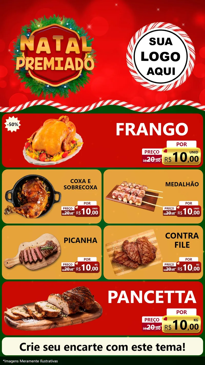 Modelo de TV para TV Vertical com o tema Natal Premiado para Assados