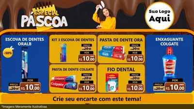 Modelo de TV para TV Horizontal com o tema Especial Páscoa para Higiene Pessoal