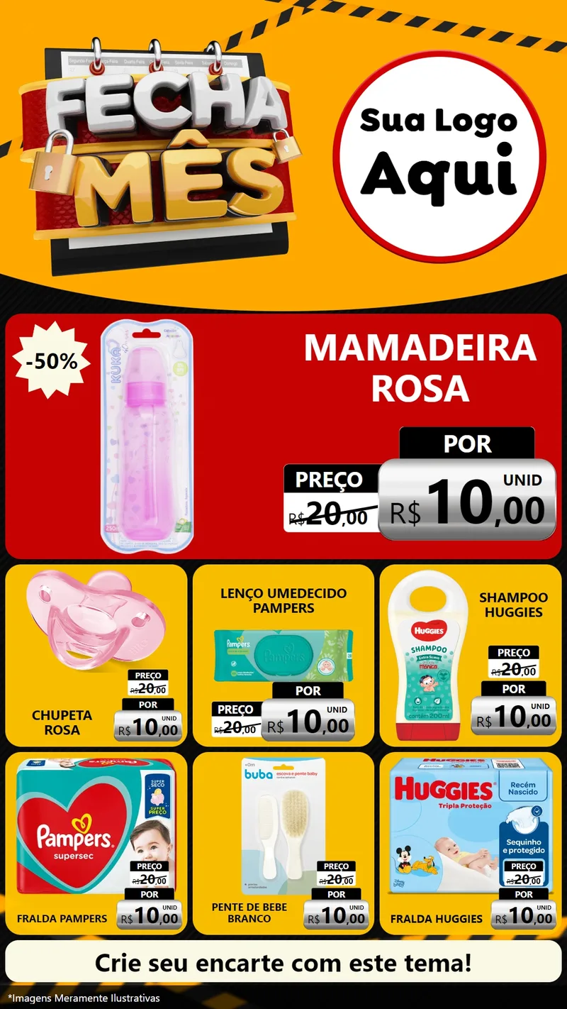 Modelo de Rede Social para Stories com o tema Fecha Mês para Bebês