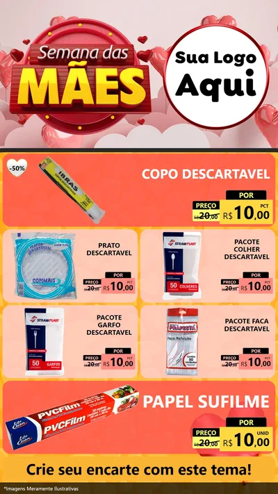 Modelo de TV para TV Vertical com o tema Semana das Mães para Embalagens