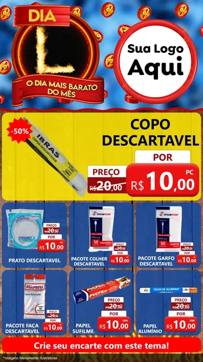 Modelo de Rede Social para Stories com o tema Dia L - O Dia Mais Barato Do Mês para Embalagens