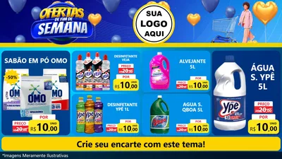 Modelo de TV para TV Horizontal com o tema Ofertas de Fim de Semana para Produtos de Limpeza