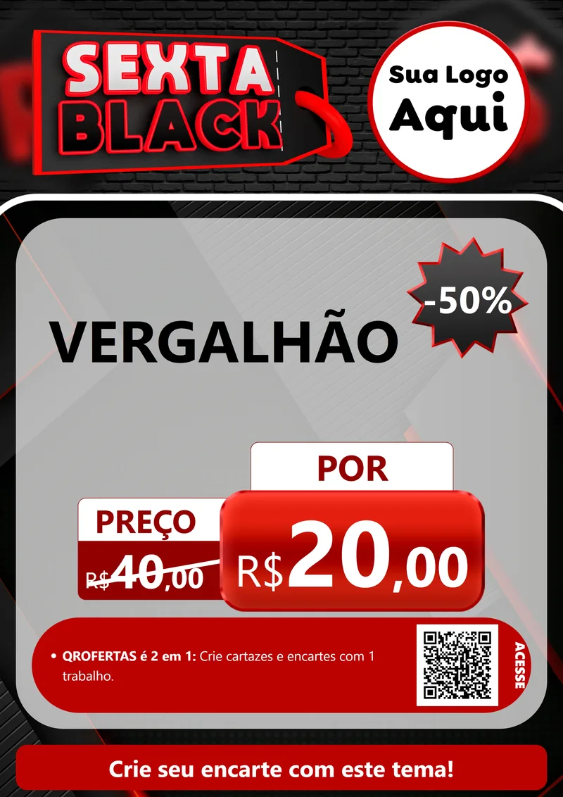 Modelo de Cartaz para Cartaz A4 Vertical com o tema Sexta Black para Ferragens