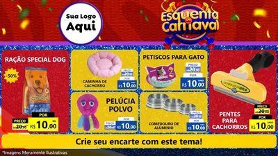 Modelo de TV para TV Horizontal com o tema Esquenta de Carnaval para Pet Shop
