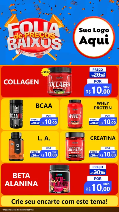 Modelo de TV para TV Vertical com o tema Folia de Preços Baixos para Suplementos alimentares