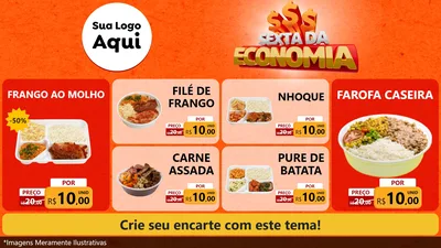 Modelo de TV para TV Horizontal com o tema Sexta da Economia para Restaurante