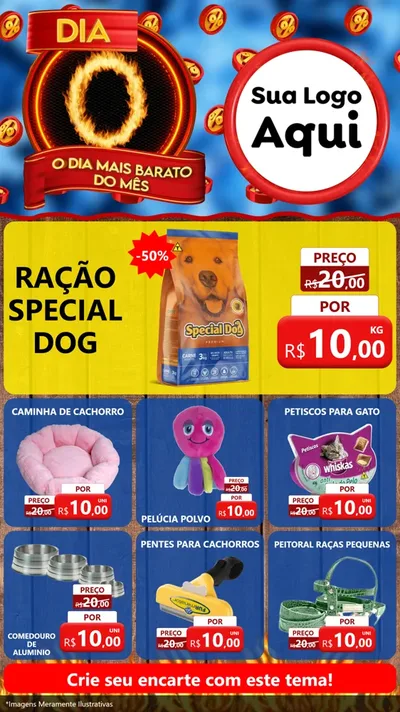 Modelo de Rede Social para Stories com o tema Dia O - O Dia Mais Barato Do Mês para Pet Shop