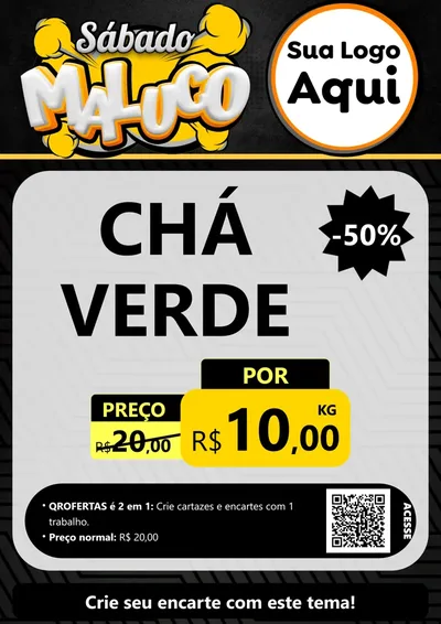Modelo de Cartaz para Cartaz A4 Vertical com o tema Sábado Maluco para Produtos Naturais