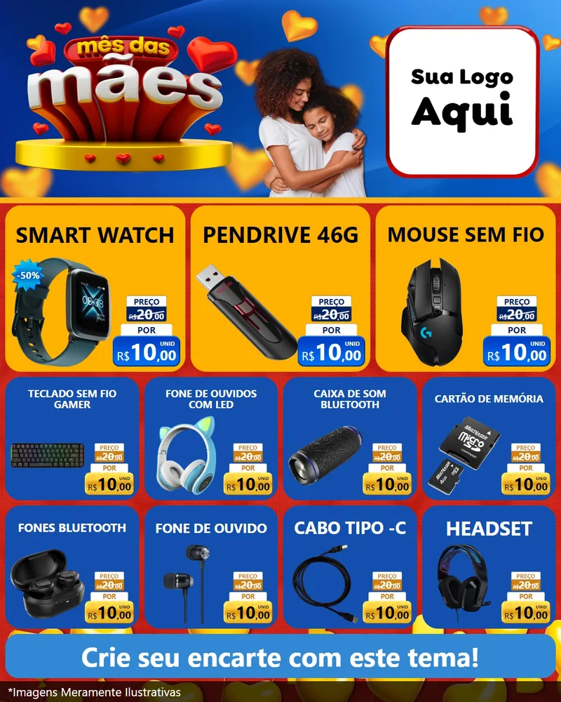 Modelo de Rede Social para Feed Instagram com o tema Mês das Mães para Informática