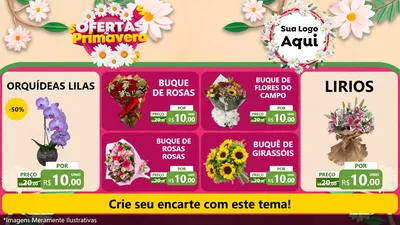 Modelo de TV para TV Horizontal com o tema Ofertas de Primavera para Floricultura e jardim