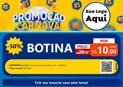 Modelo de Cartaz para Cartaz A4 Horizontal com o tema Promoção de Carnaval para Agropecuária