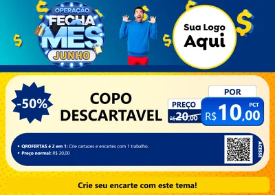 Modelo de Cartaz para Cartaz A4 Horizontal com o tema Operação Fecha Mês, Junho para Embalagens