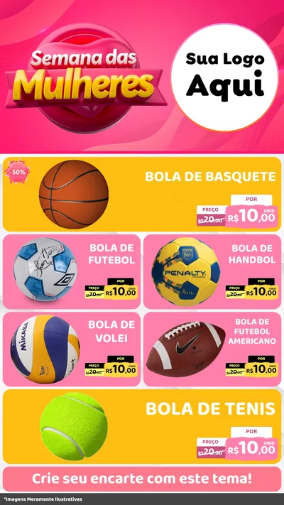 Modelo de TV para TV Vertical com o tema Semana das Mulheres para Artigos Esportivos