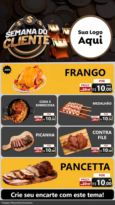 Modelo de TV para TV Vertical com o tema Semana do Cliente para Assados