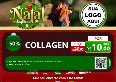 Modelo de Cartaz para Cartaz A4 Horizontal com o tema Natal Especial para Suplementos alimentares