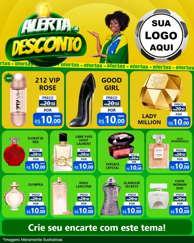 Modelo de Rede Social para Feed Instagram com o tema Alerta de Desconto para Perfumes