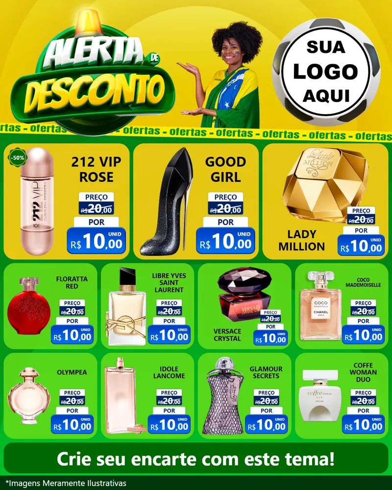 Modelo de Rede Social para Feed Instagram com o tema Alerta de Desconto para Perfumes