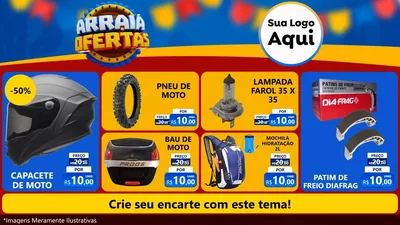 Modelo de TV para TV Horizontal com o tema Arraiá de Ofertas - Junina para Moto peças