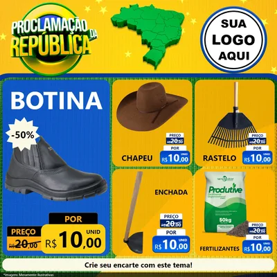 Modelo de Rede Social para Feed Facebook com o tema Proclamação da República para Agropecuária