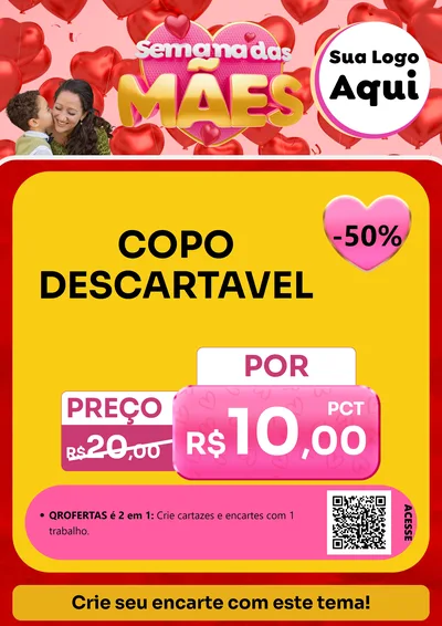 Modelo de Cartaz para Cartaz A4 Vertical com o tema Semana Das Mães para Embalagens