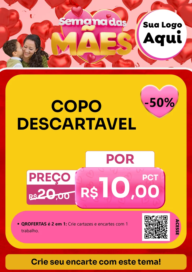 Modelo de Cartaz para Cartaz A4 Vertical com o tema Semana Das Mães para Embalagens