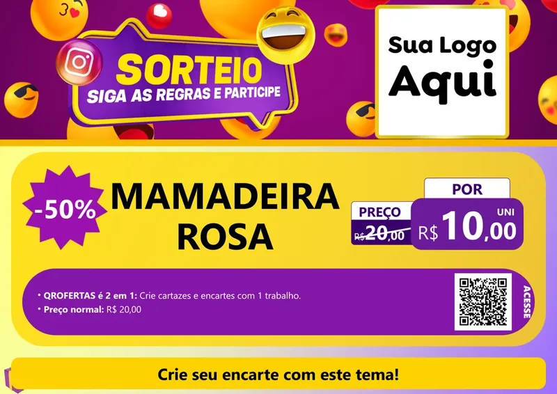 Modelo de Cartaz para Cartaz A4 Horizontal com o tema Sorteio para Bebês